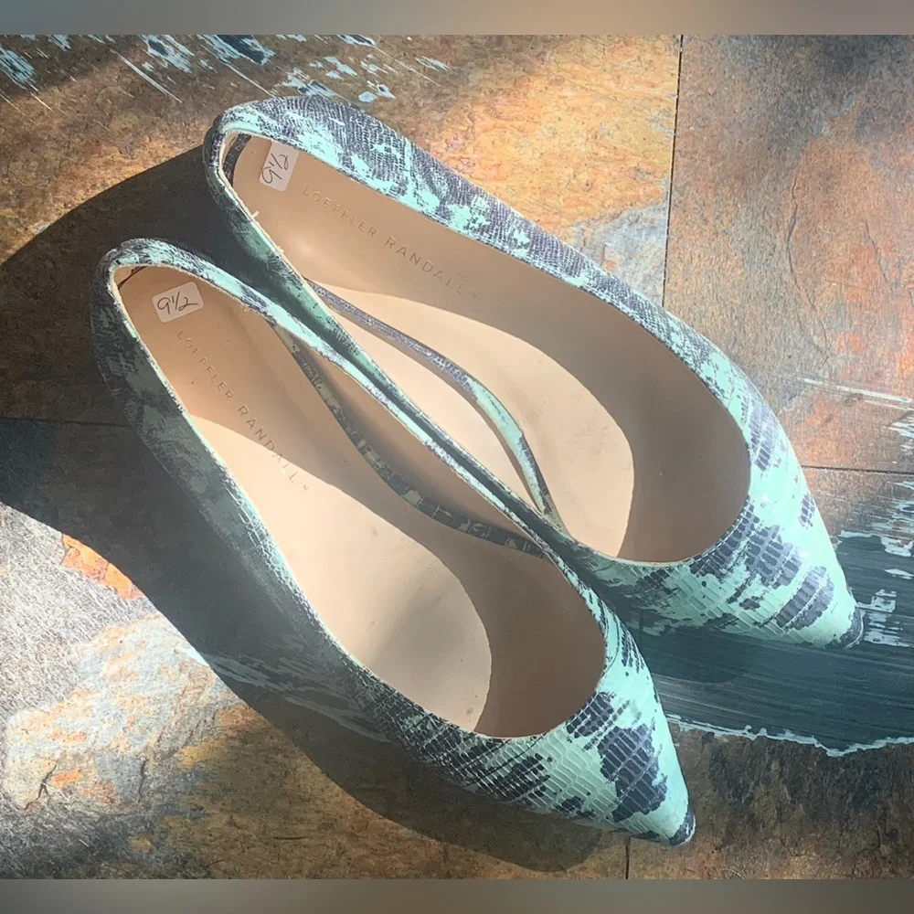 Loeffler Randall Green and Brown Patterned Flats - Picture 5 of 9